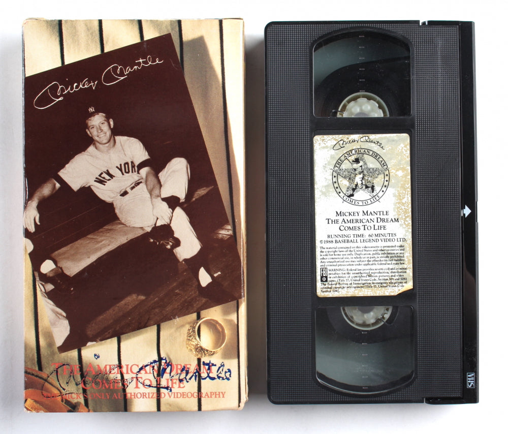 Mickey Mantle Signed (JSA ALOA) "Mickey Mantle: The American Dream Come To Life" VHS Tape Cover