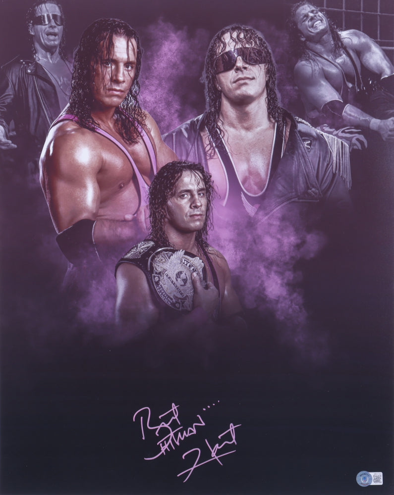 Bret "Hitman" Hart Signed WWE 16x20 Photo (Beckett)