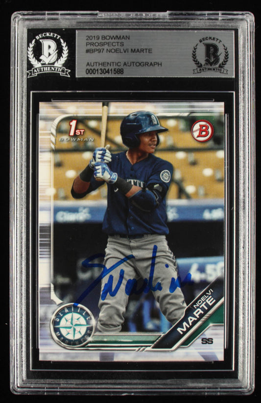 Noelvi Marte Signed 2019 Bowman Prospects #BP97 (BGS) - Rookie Card