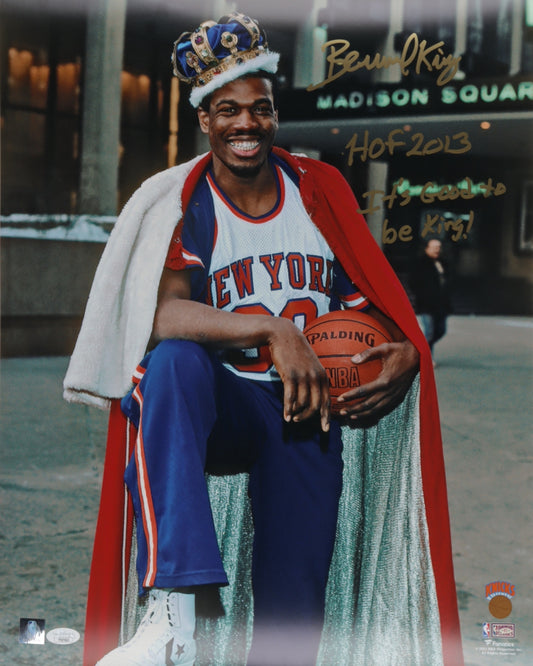 Bernard King Signed (JSA COA) Knicks 16x20 Photo Inscribed "HOF 2013" & "It's Good To Be King!"