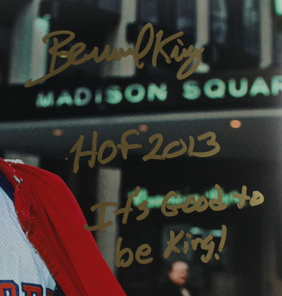 Bernard King Signed (JSA COA) Knicks 16x20 Photo Inscribed "HOF 2013" & "It's Good To Be King!"