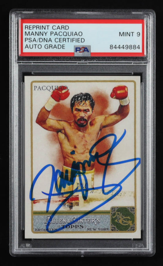 Manny Pacquiao Signed 2011 Topps Allen and Ginter #262 - Autograph Graded PSA 9 - Rookie Reprint Card