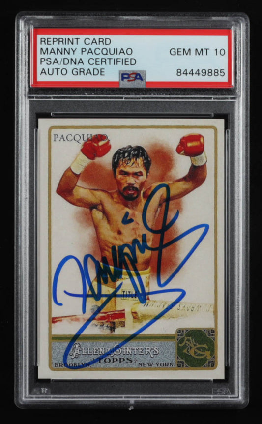 Manny Pacquiao Signed 2011 Topps Allen and Ginter #262 - Autograph Graded PSA 10 - Rookie Reprint Card