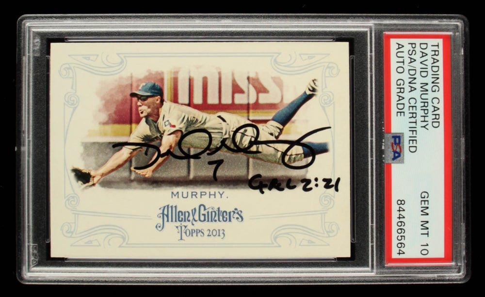 David Murphy Signed 2013 Topps Allen and Ginter #190 - Autograph Graded PSA 10