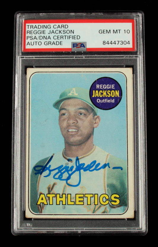 Reggie Jackson Signed 1969 Topps #260 - Autograph Graded PSA 10 - Rookie Card