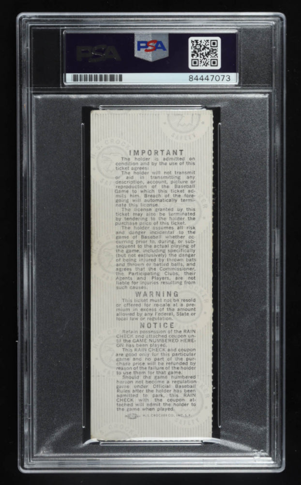 Nolan Ryan Signed 1975 World Series Ticket - Autograph Graded PSA 10