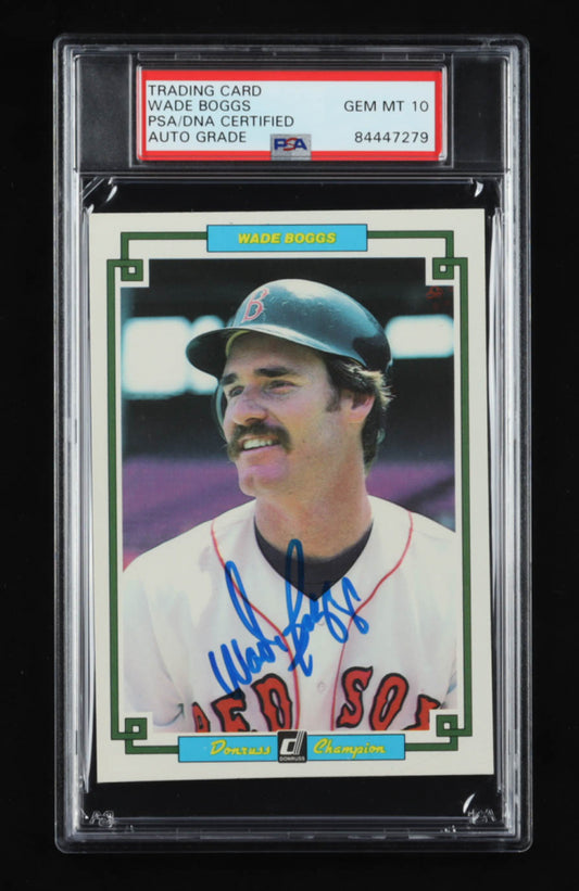 Wade Boggs Signed 1984 Donruss Champions #16 - Autograph Graded PSA 10