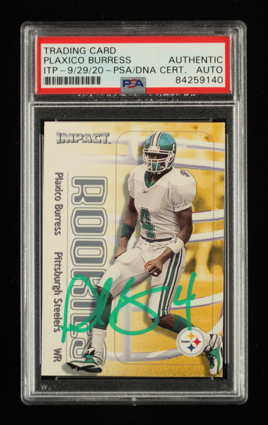 Plaxico Burress Signed 2000 Impact #21  (PSA Encapsulated) - Rookie Card