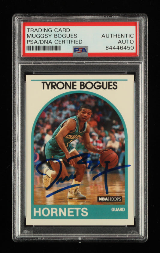Muggsy Bogues Signed 1989-90 Hoops #218 (PSA Encapsulated)