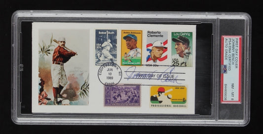 Johnny Bench Signed LE HOF 1989 FDC Envelope - Autograph Graded PSA 8 - Limited Edition #22 / 52