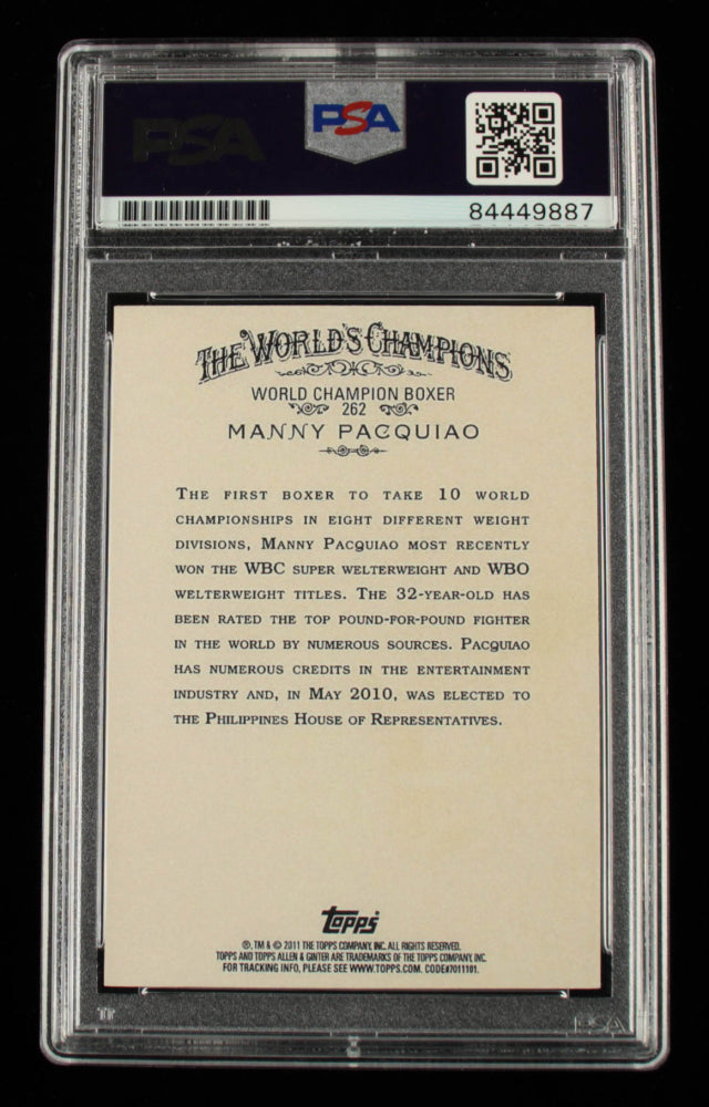 Manny Pacquiao Signed 2011 Topps Allen and Ginter #262 - Autograph Graded PSA 10 - Rookie Reprint Card