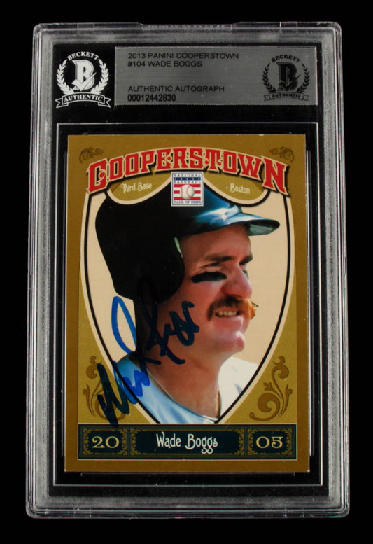 Wade Boggs Signed 2013 Panini Cooperstown #104 SP (BGS)