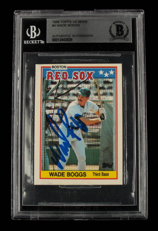 Wade Boggs Signed 1988 Topps UK Minis #4 (BGS)