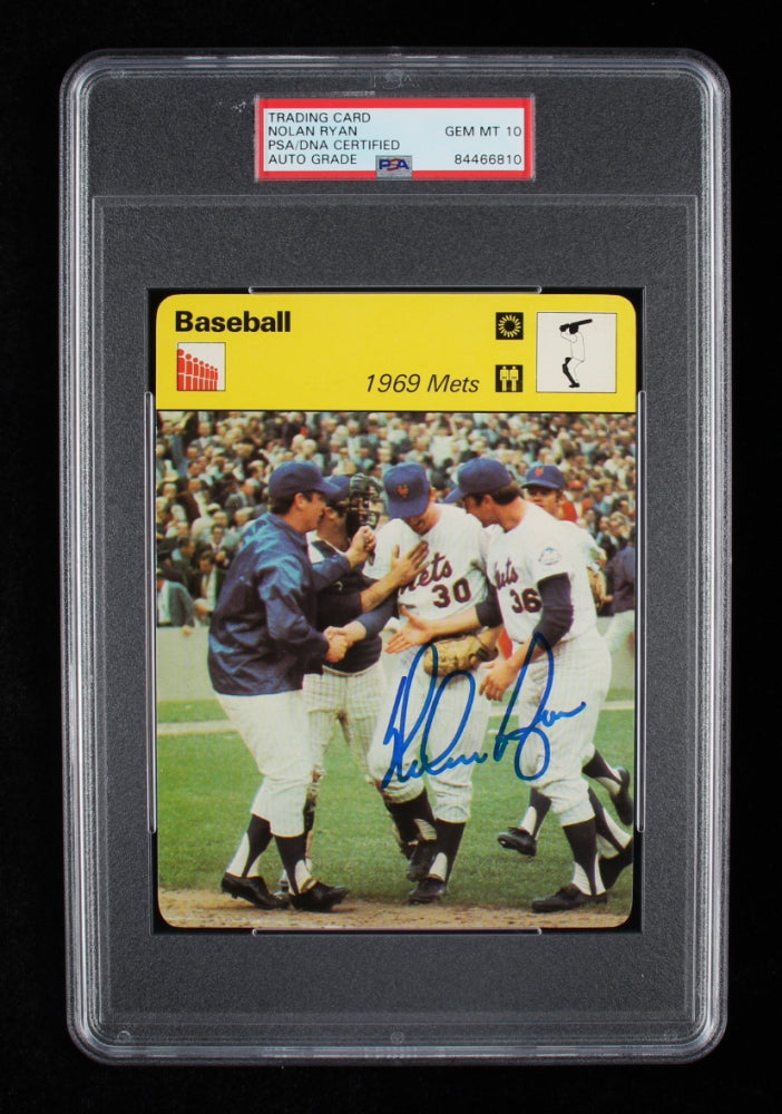 Nolan Ryan Signed 1977-79 Sportscaster Series 2 #216 1969 Mets - Autograph Graded (PSA) 10