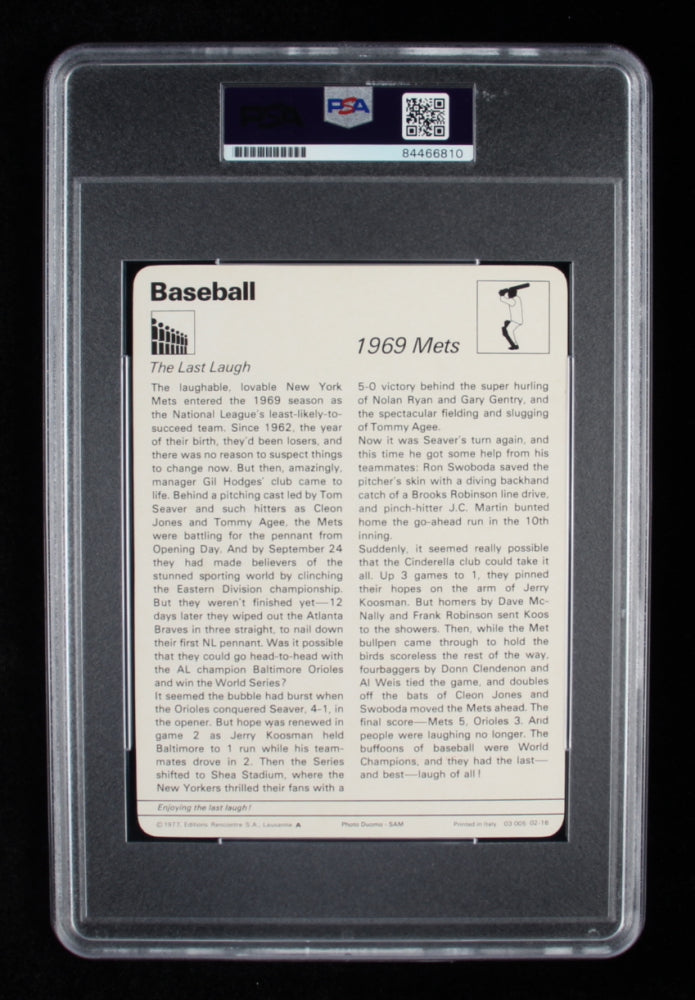 Nolan Ryan Signed 1977-79 Sportscaster Series 2 #216 1969 Mets - Autograph Graded (PSA) 10