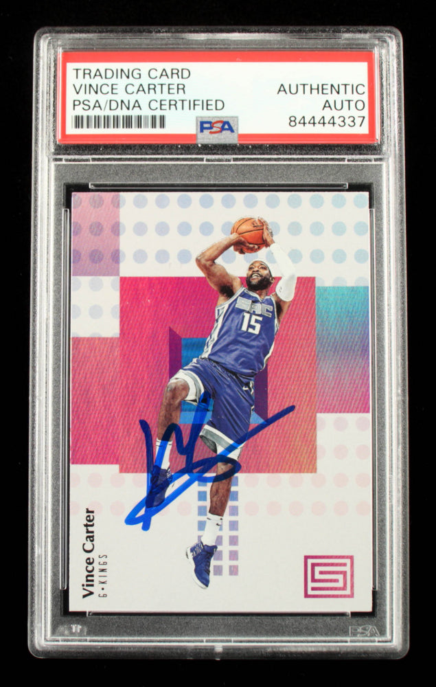 Vince Carter Signed 2017-18 Panini Status #44 (PSA Encapsulated)