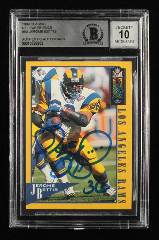 Jerome Bettis Signed 1994 Classic NFL Experience #50 - Autograph Graded Beckett (BGS) 10