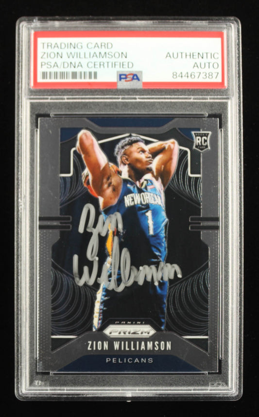 Zion Williamson Signed 2019-20 Panini Prizm #248 (PSA) Rookie Card