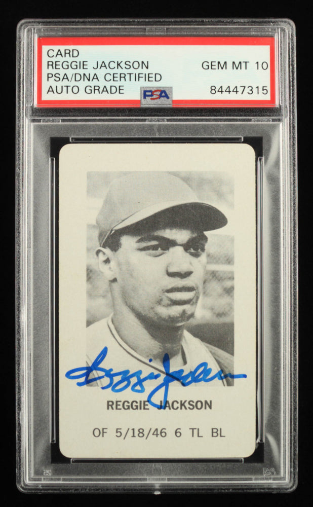 Reggie Jackson Signed 1970 Milton Bradley #11 - Auto Grade PSA 10