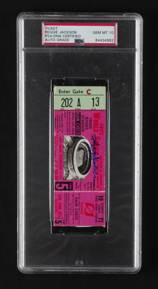 Reggie Jackson Signed 1971 World Series Game 5 Ticket - Autograph Graded PSA 10