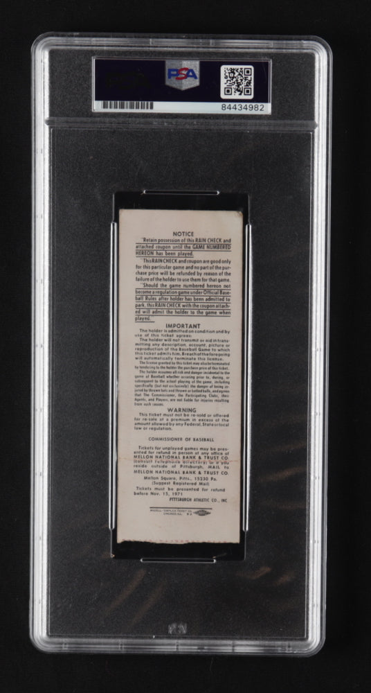 Reggie Jackson Signed 1971 World Series Game 5 Ticket - Autograph Graded PSA 10