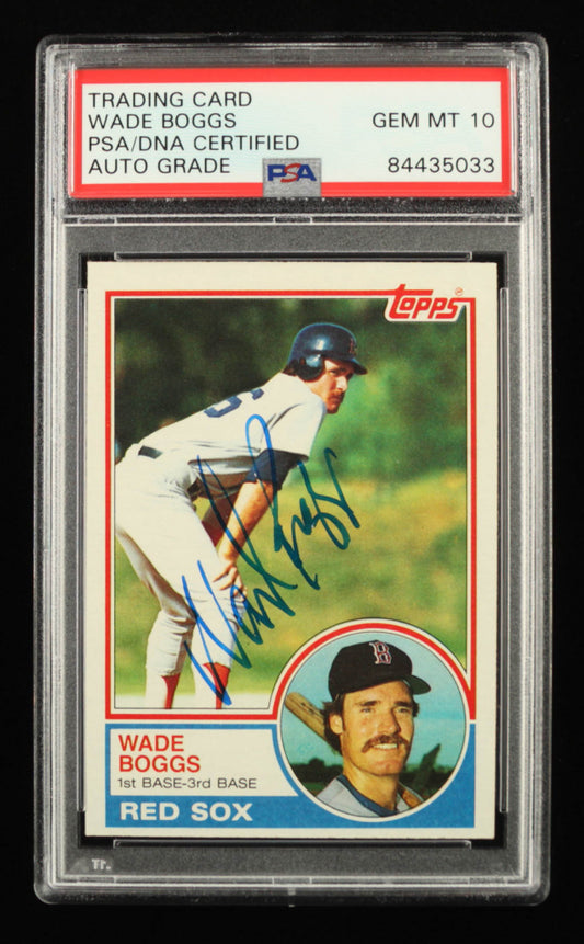 Wade Boggs Signed 1983 Topps #498 - Auto Grade PSA 10 | Rookie Card