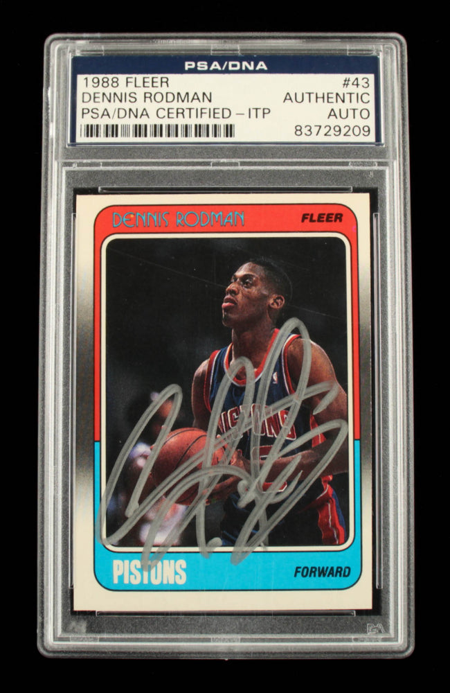 Dennis Rodman Signed 1988-89 Fleer #43 (PSA) - Rookie Card