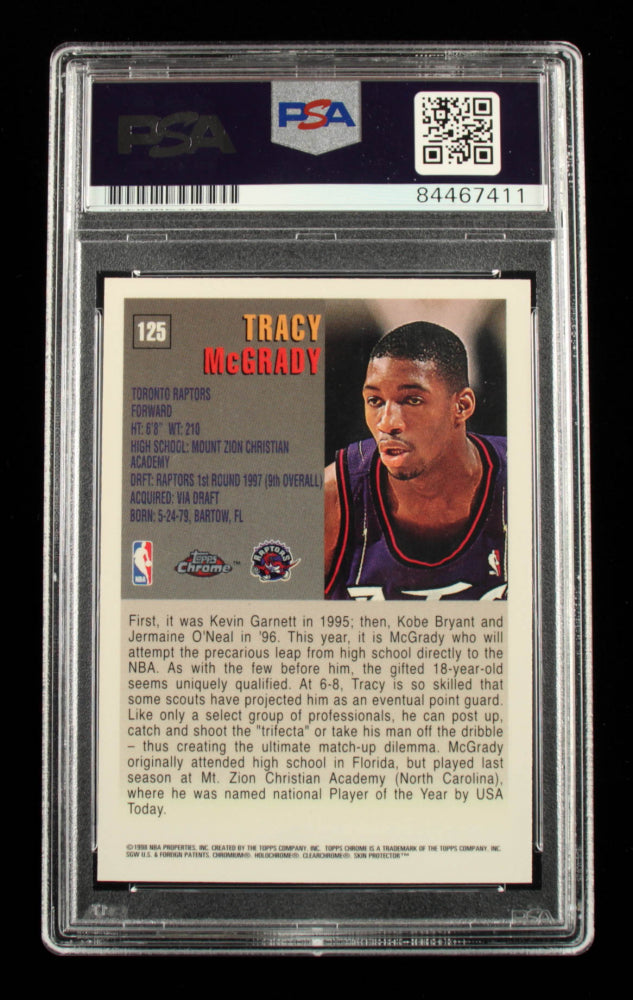 Tracy McGrady Signed 1997-98 Topps Chrome #125 (PSA) - Rookie Card