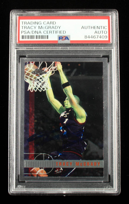 Tracy McGrady Signed 1997-98 Topps Chrome #125  (PSA) Rookie Card