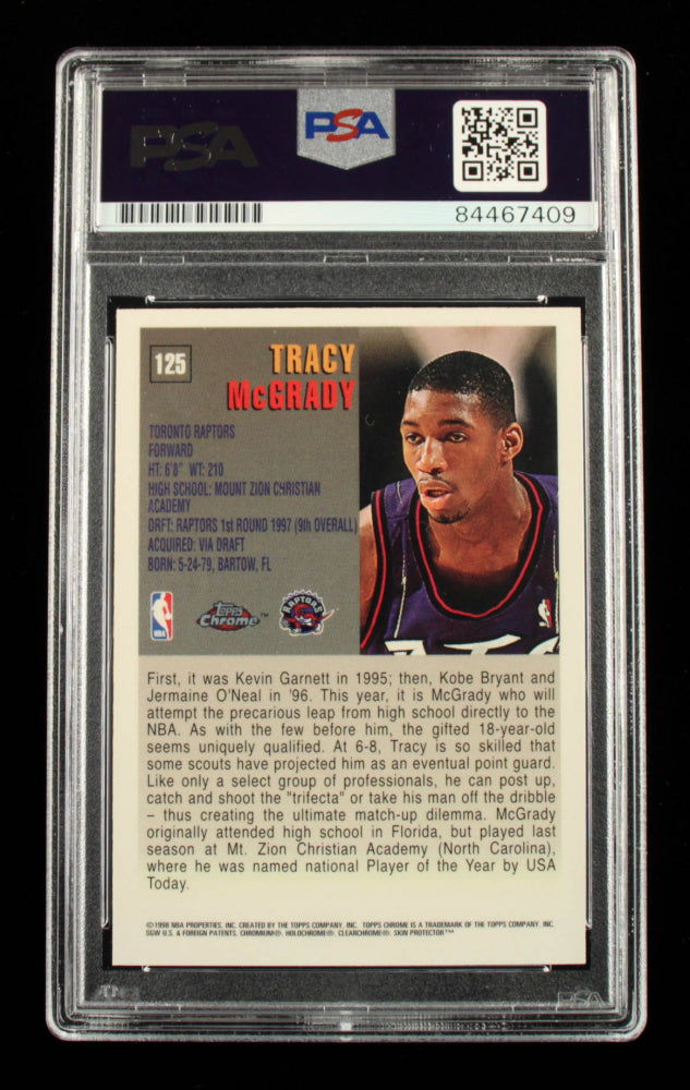 Tracy McGrady Signed 1997-98 Topps Chrome #125  (PSA) Rookie Card