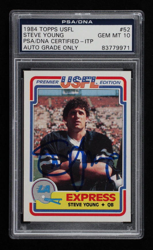Steve Young Signed 1984 Topps USFL #52 XRC - Autograph Graded PSA 10