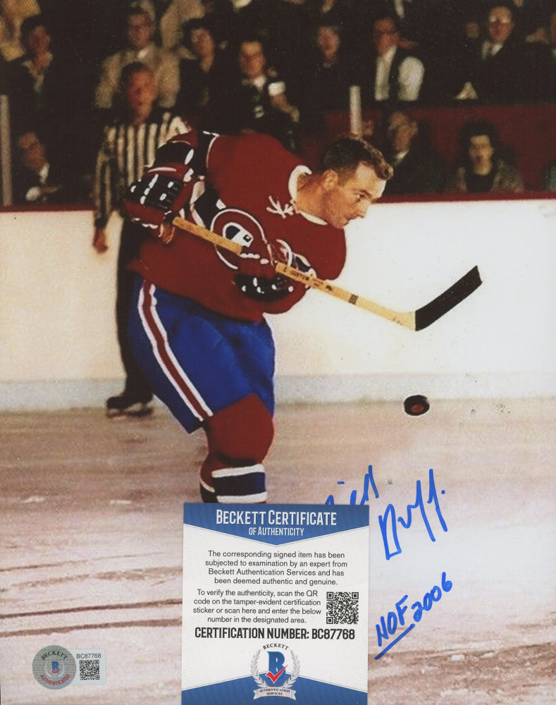 Dick Duff Signed (Beckett) Canadiens 8x10 Photo Inscribed "HOF 2006"