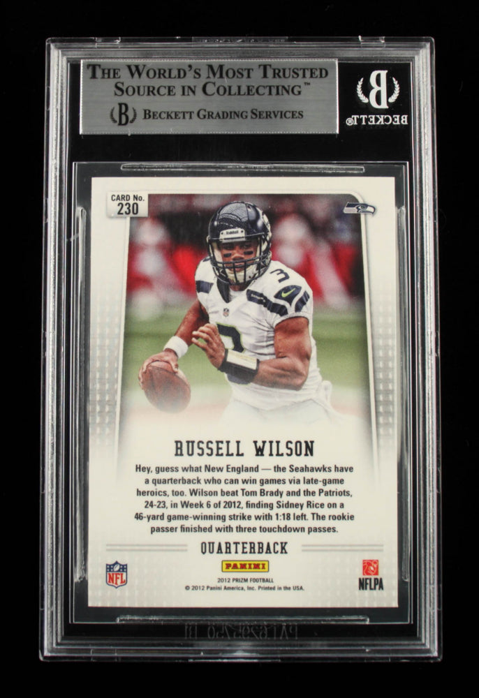 Russell Wilson Signed 2012 Panini Prizm #230B SP (BGS) - Rookie Card