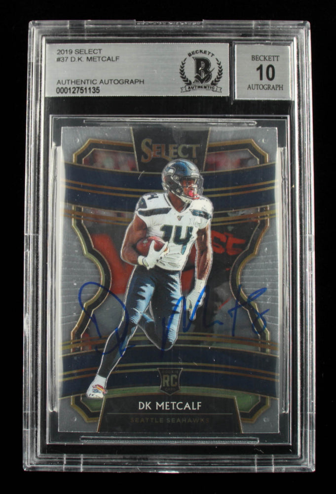 D.K. Metcalf Signed 2019 Select #37 - Autograph Graded Beckett 10 - Rookie Card