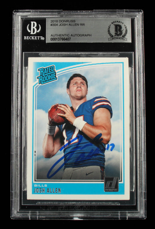 Josh Allen Signed 2018 Donruss #304 RR (BGS) Rookie Card