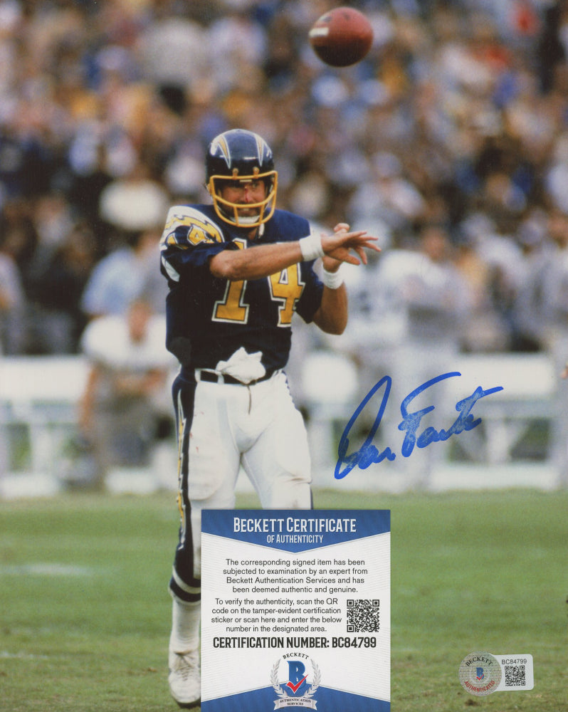 Dan Fouts Signed Chargers 8x10 Photo (Beckett)