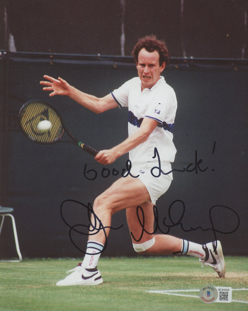 John McEnroe Signed 8x10 Photo Inscribed "Good Luck!" (Beckett)