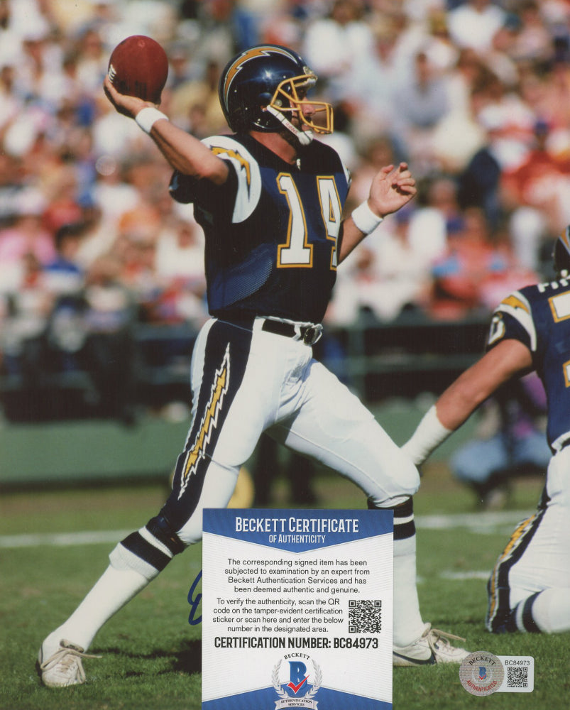 Dan Fouts Signed Chargers 8x10 Photo (Beckett)