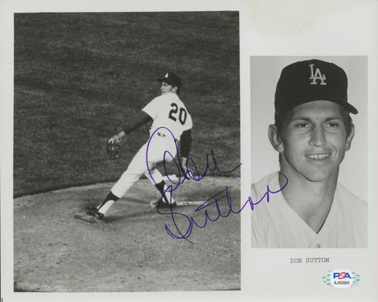 Don Sutton Signed Dodgers 8x10 Photo (PSA)