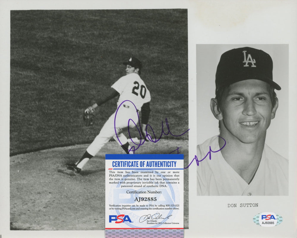 Don Sutton Signed Dodgers 8x10 Photo (PSA)