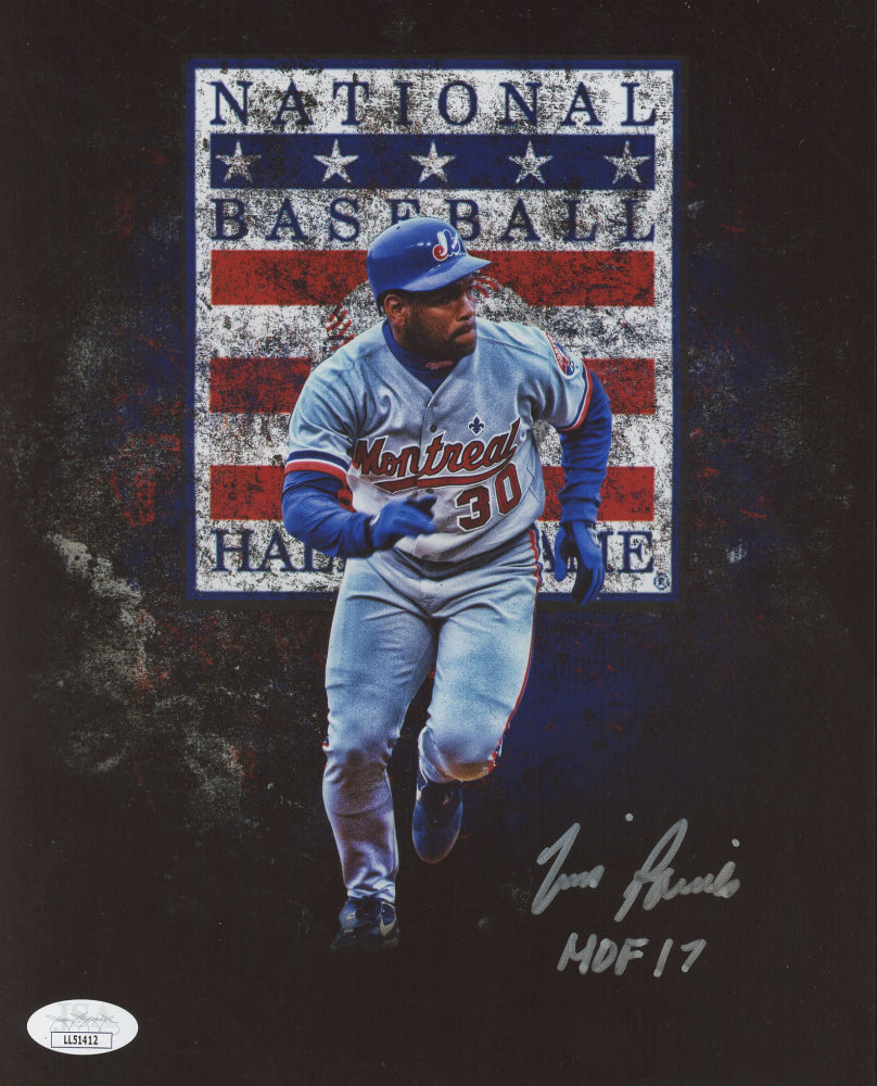 Tim Raines Signed Expos 8x10 Photo Inscribed "HOF 17" (JSA)