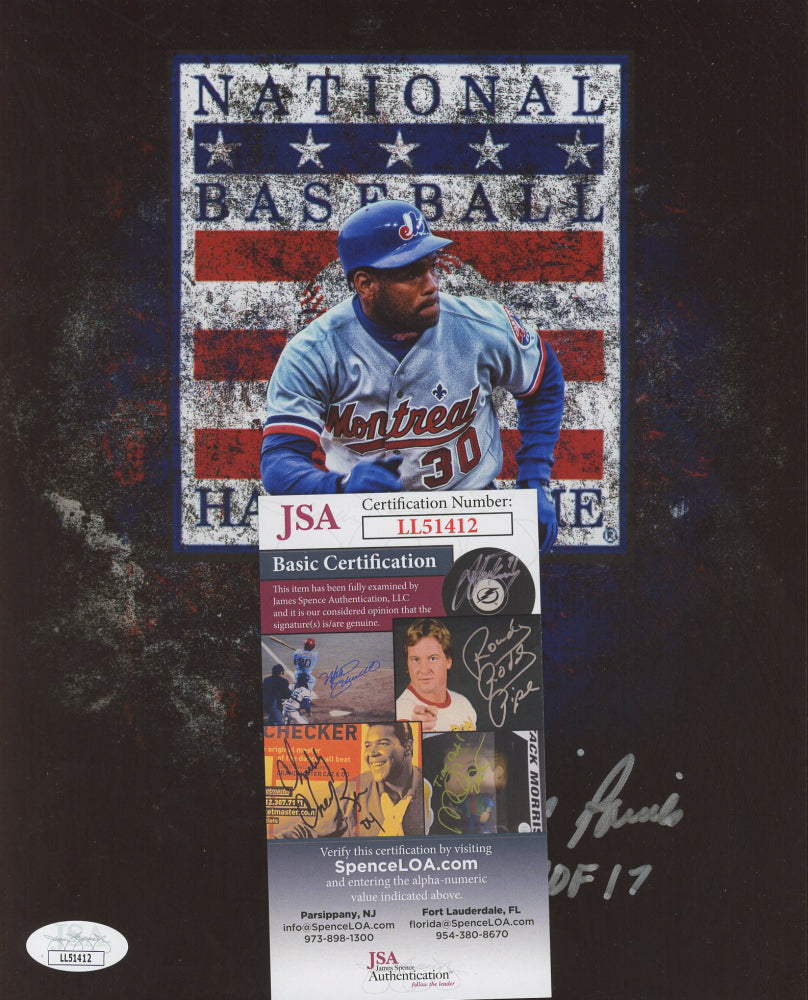 Tim Raines Signed Expos 8x10 Photo Inscribed "HOF 17" (JSA)