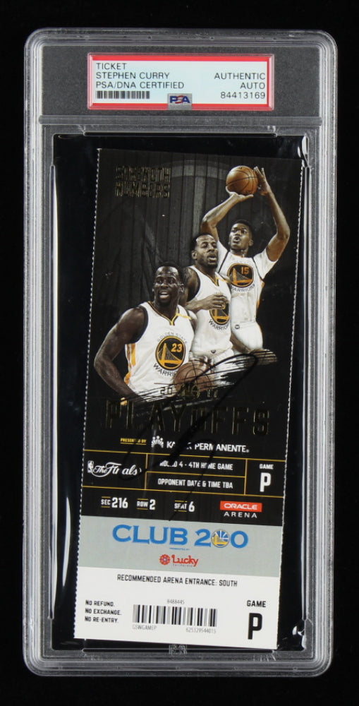 Stephen Curry Signed 2017 "The Finals" Ticket (PSA)