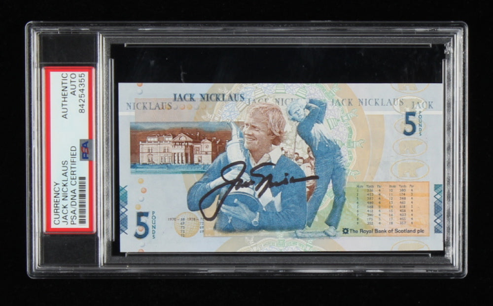 Jack Nicklaus Signed 5 Pound Bill (PSA)