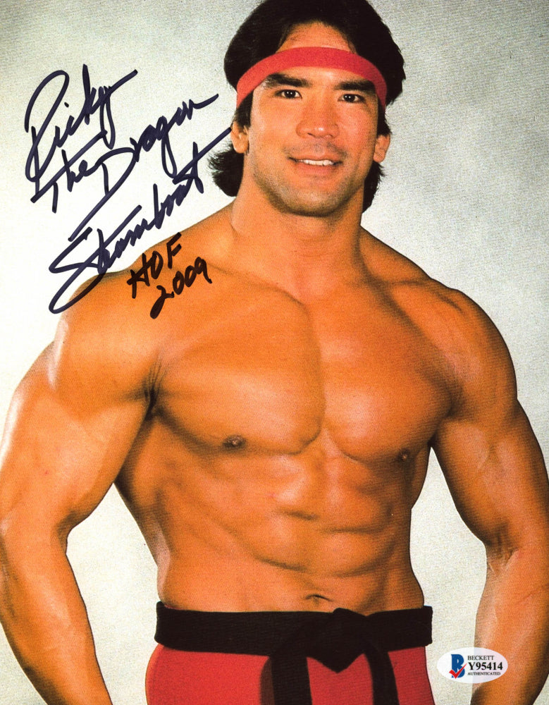 Ricky "The Dragon" Steamboat Signed 8x10 Photo Inscribed "HOF 2009" (Beckett COA)