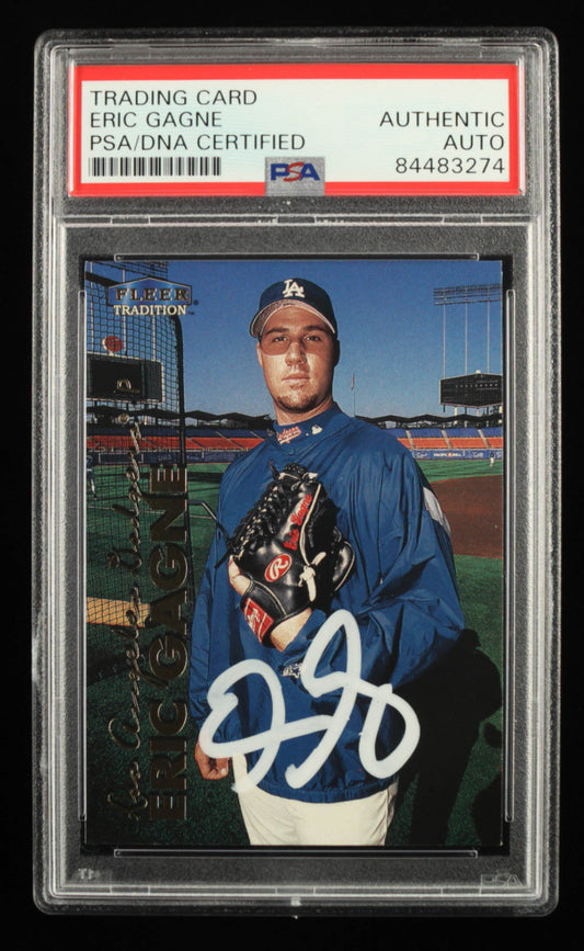 Eric Gagne Signed 1999 Fleer Tradition Update #U42  (PSA) - Rookie Card