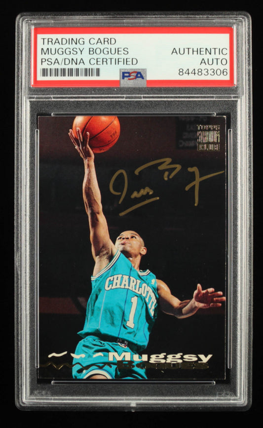 Muggsy Bogues Signed 1993-94 Stadium Club #204 (PSA)