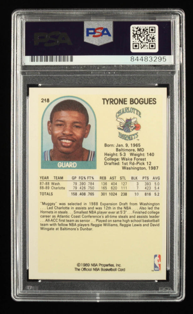 Muggsy Bogues Signed 1989-90 Hoops #218 (PSA)