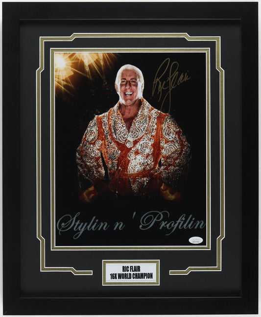 Ric Flair Signed WWE 18x22 Custom Framed Photo (JSA)
