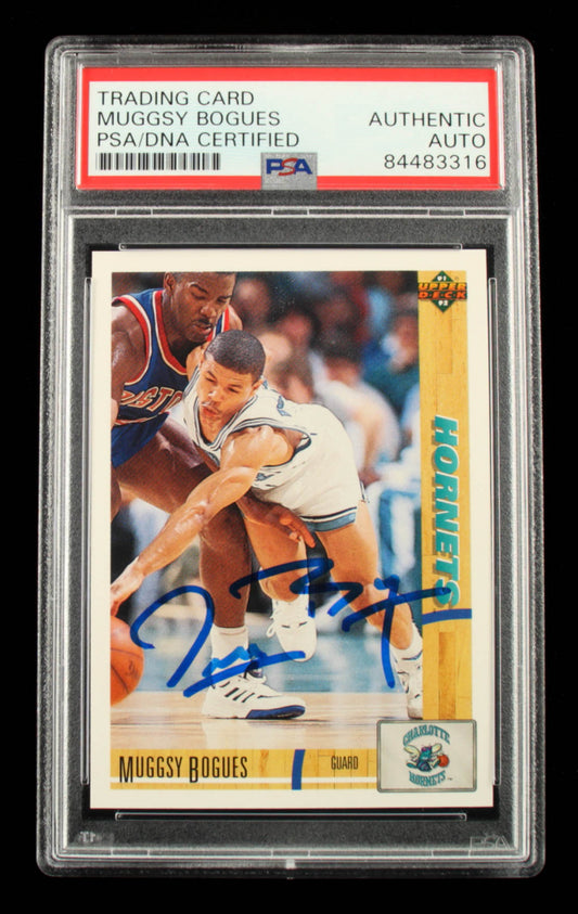 Muggsy Bogues Signed 1991-92 Upper Deck #242 (PSA)